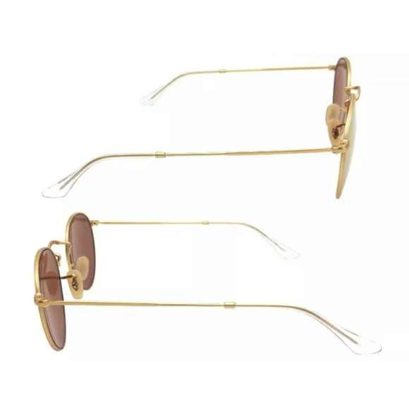 New - Ray-Ban Round Metal Pink Mirror Lenses GoldFrame RB3447 Men /Women New